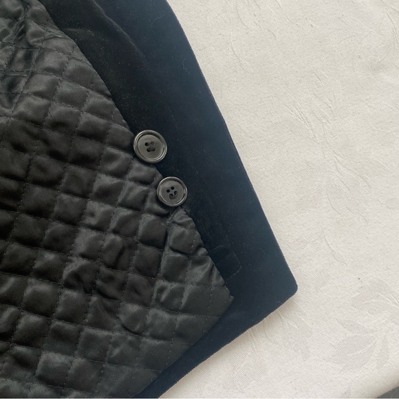 Vintage GFT Giorgio Armani Houndstooth Wool Blazer Velvet Trim Made in Italy - Picture 6 of 17